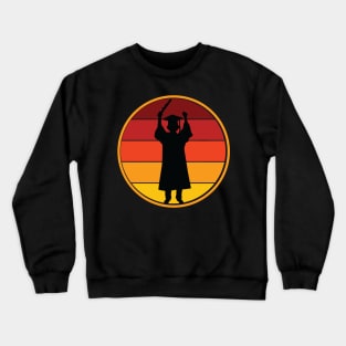 Graduation Boy Girl Male Female Graduate Cap Gown Retro Crewneck Sweatshirt